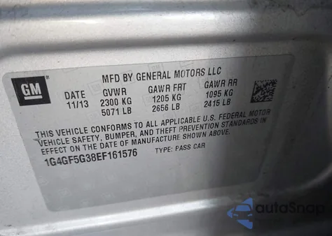 2014 Buick Lacrosse Premium Ii Group z USA, uszkodzony, nr VIN 1G4GF5G38EF161576